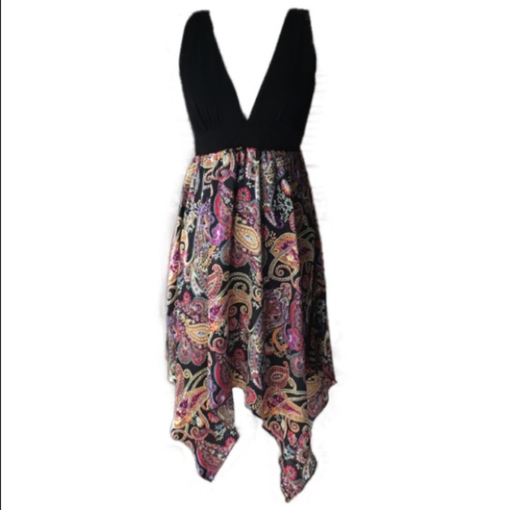Xoxo Handkerchief Asymmetrical Scarf Print Dress